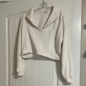 Z Supply White Ribbed Pullover